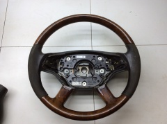 Руль деревянный с кожей 